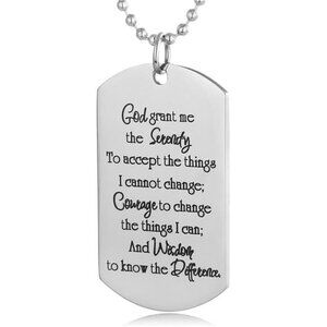 Christian Scripture Religious Dog Tag Necklace,Catholic Bible Verse Baptism